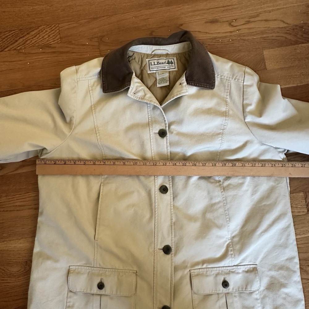 Vtg LL Bean Barn Jacket Womens 1X Tan Chore Field Quilt Lined Coat Thinsulate - Picture 13 of 13